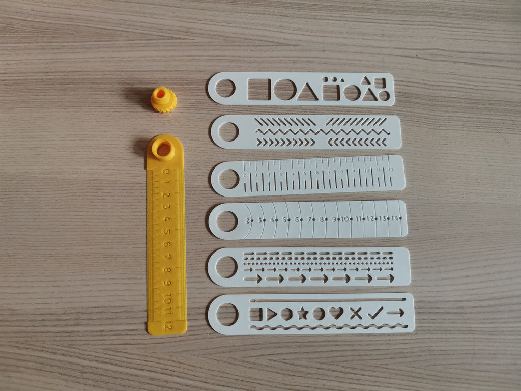 Foldable Modular Ruler & Stencil Set