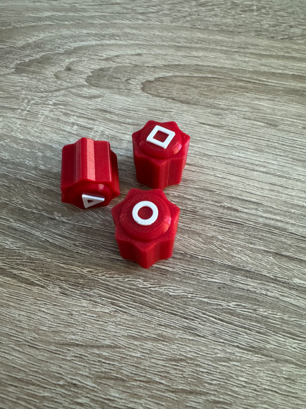 Squid-Inspired Game Tokens Circle,Triangle,Square