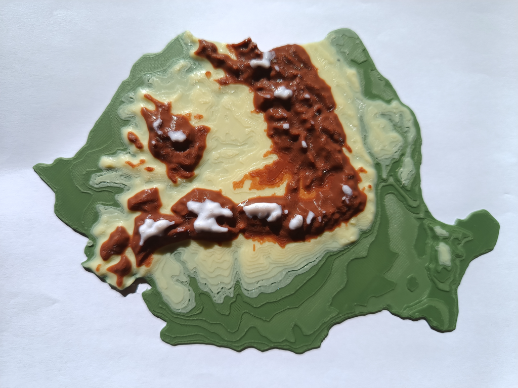 Terrain Map - Colored - Romania - No AMS Nedded