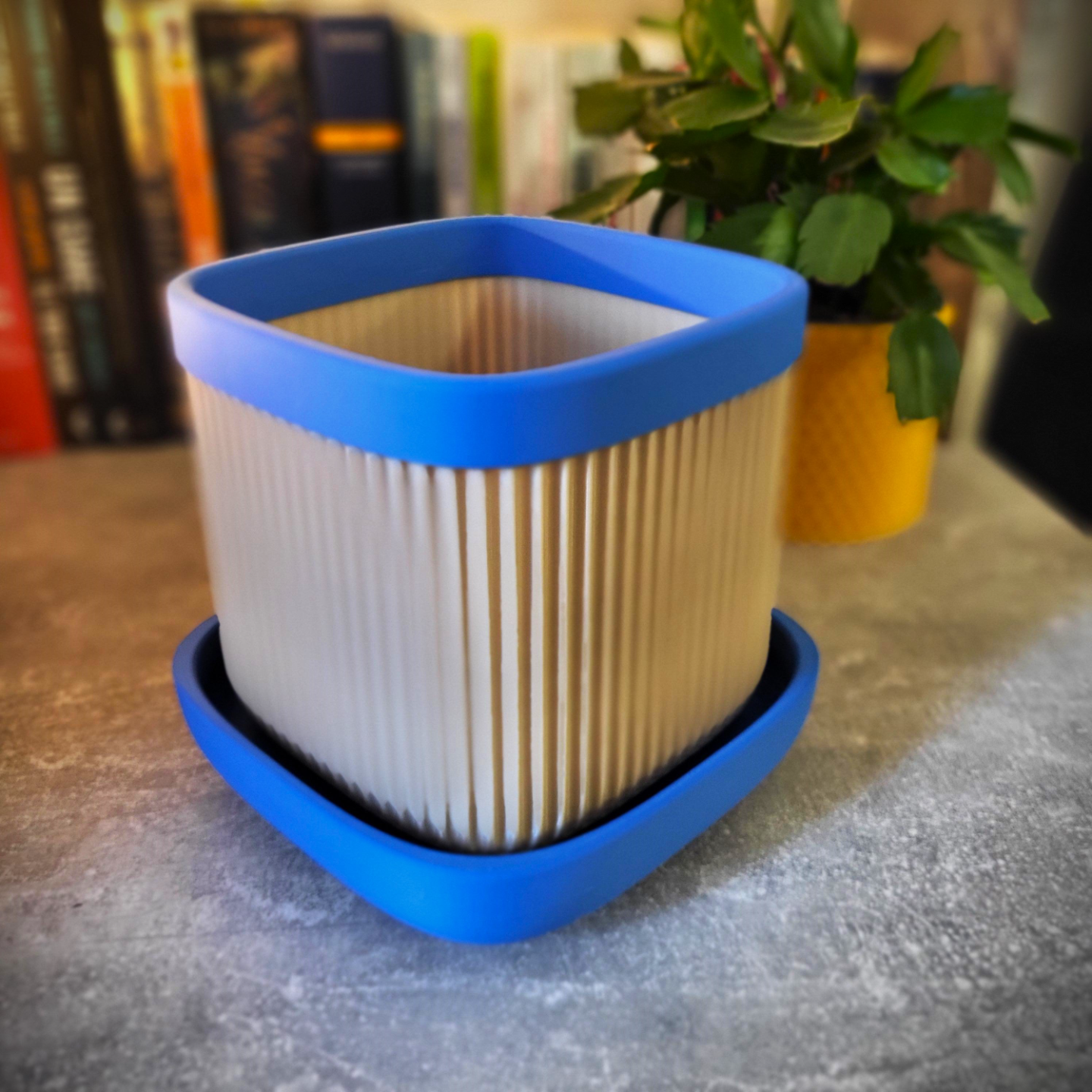 Mid-Century Square Planter with drainage and legs