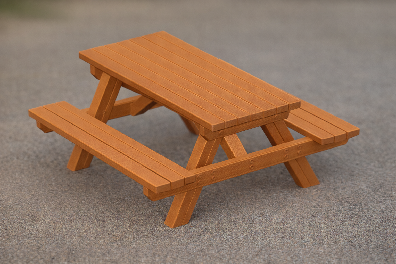 Mini Picnic Table – Realistic Wood Style