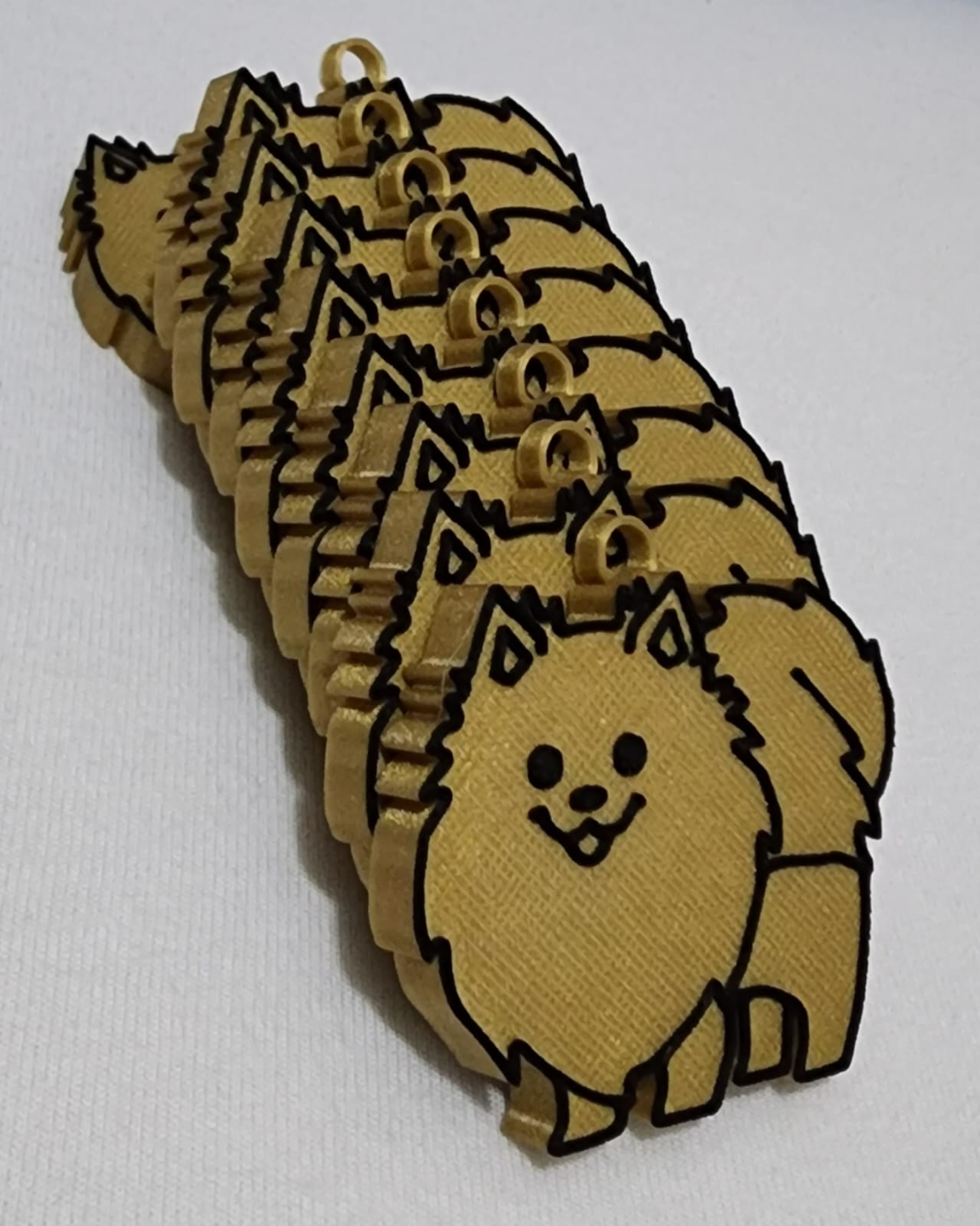 Pomeranian Keychain Dual Color