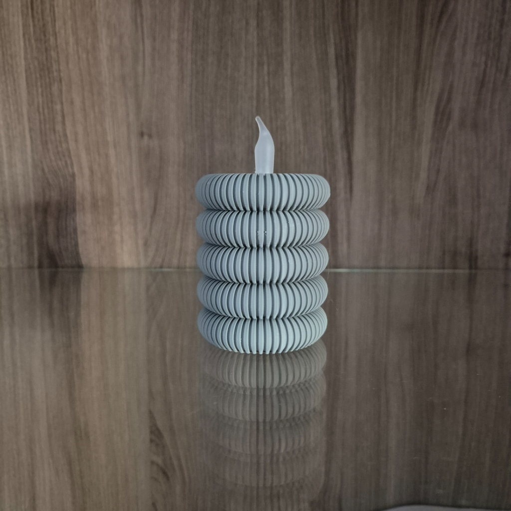 Ribbed Tealight Holder - Modern and Elegant