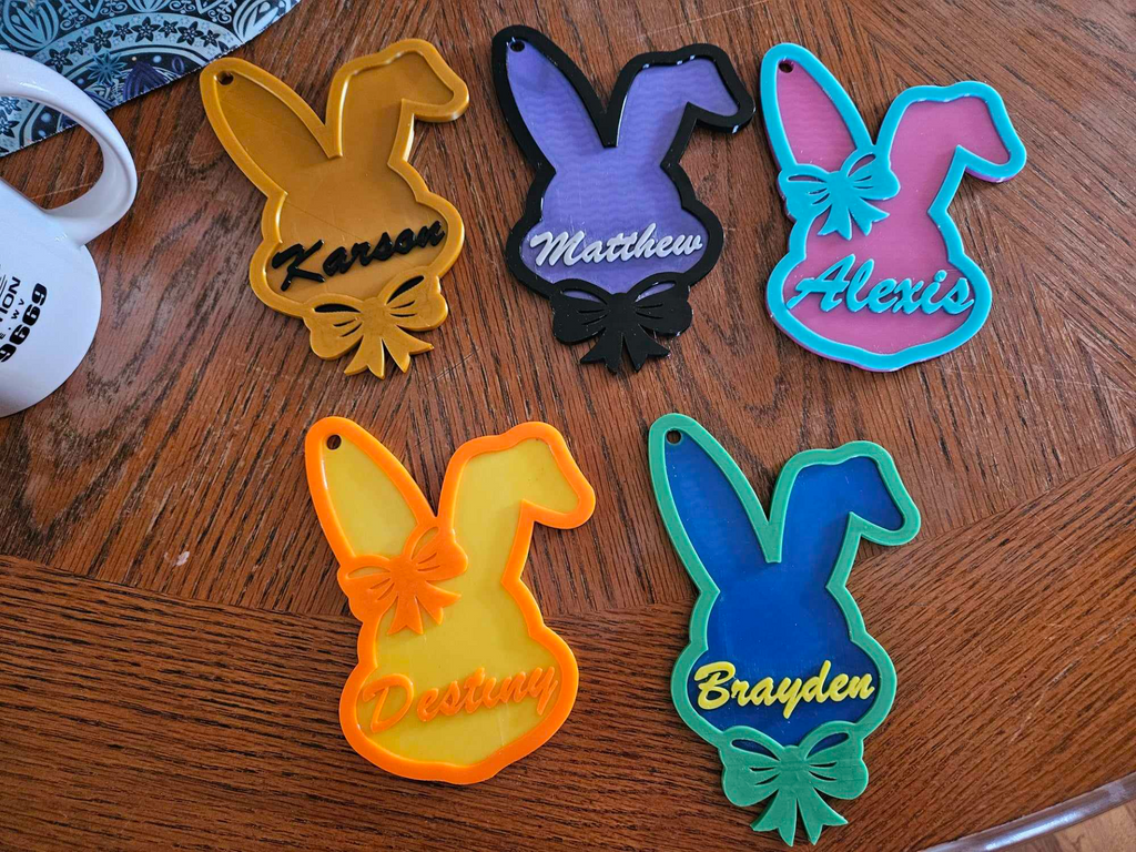 Easter bunny gift tag female