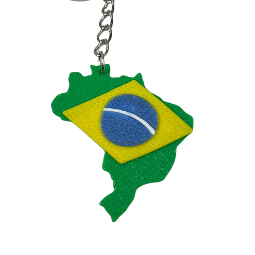 Chaveiro Brasil Mapa/Bandeira