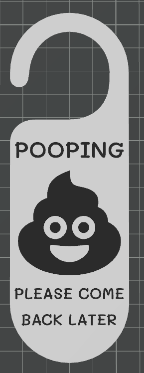 Pooping Door Hanger sign