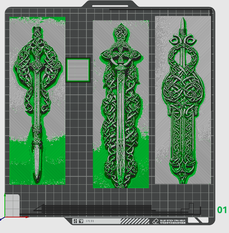 Celtic Knotwork centered around Swords - Set of 3 Bookmarks