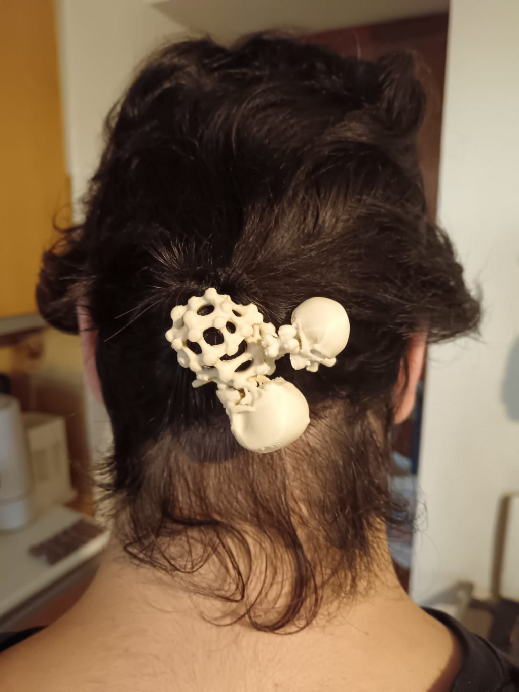 Skeletal Chignon with Brooch
