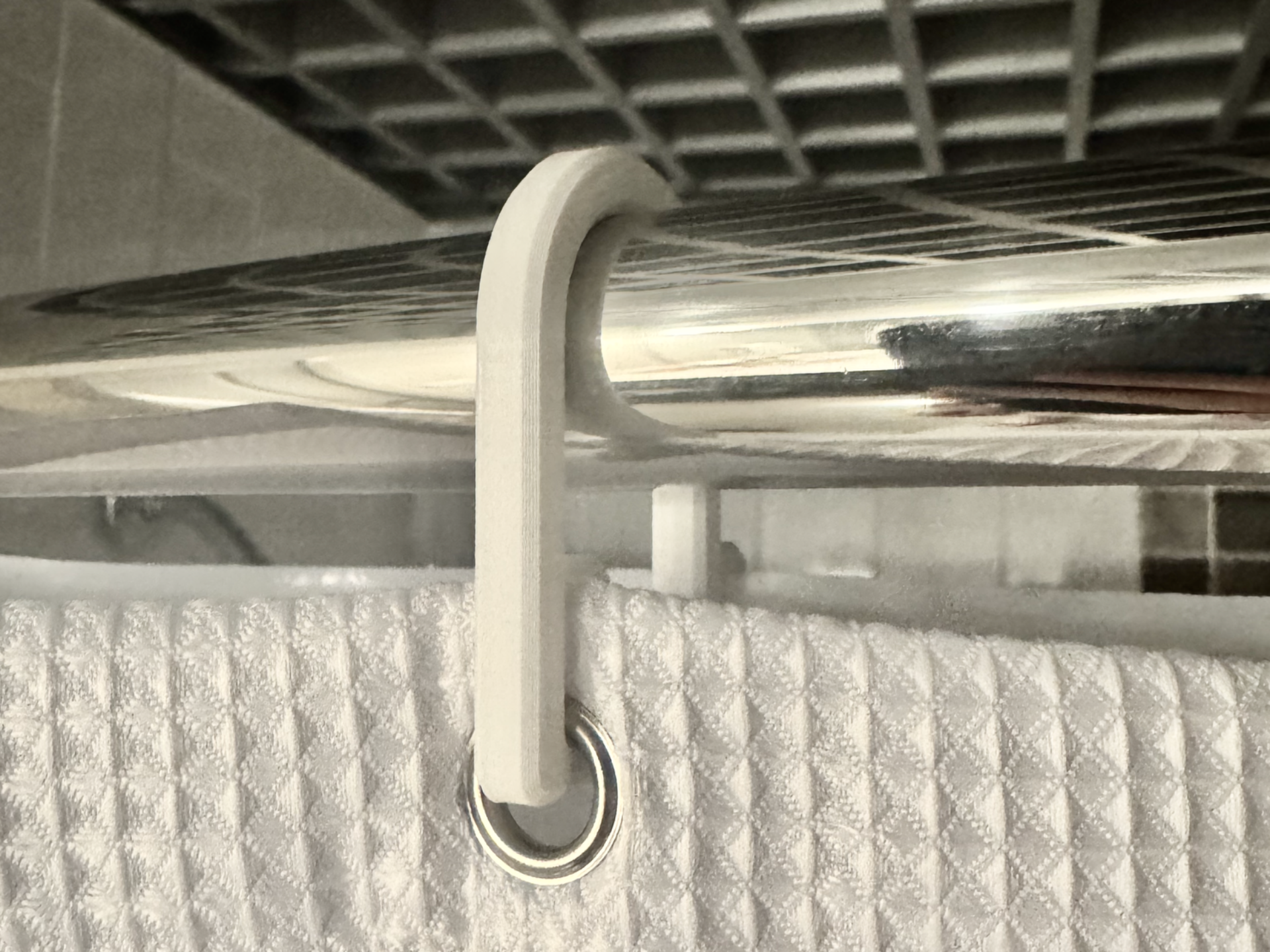 Shower Curtain Hook Clip - won't come off!