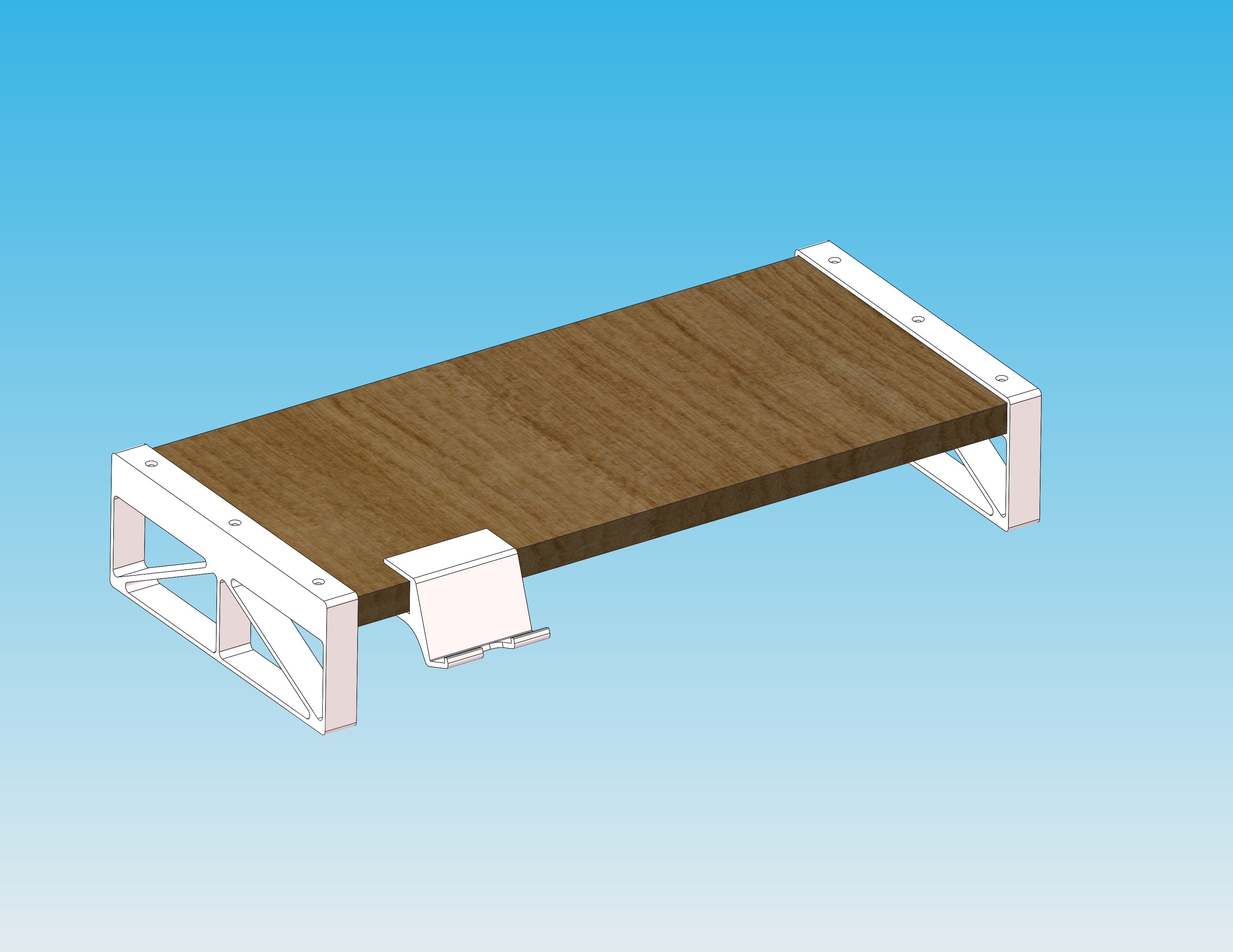 Monitor Stand with Phone Holder (Custom Length)
