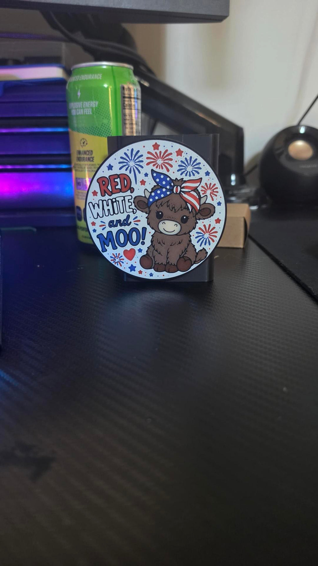 Red, White & Moo B&BW Soap/Pen Holder Face