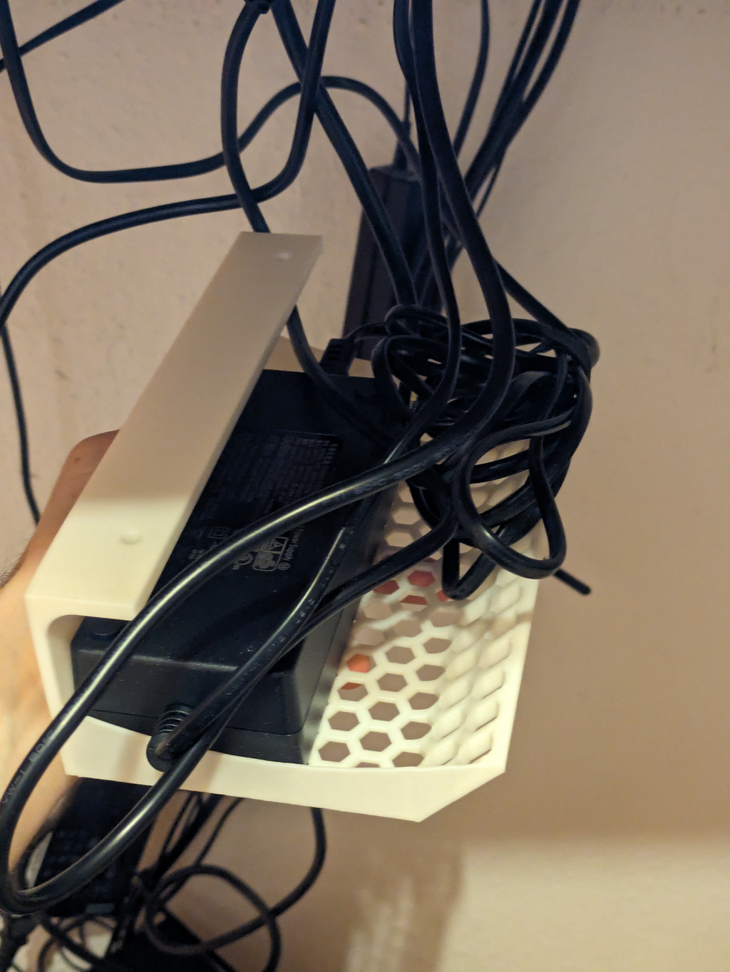 Under-Desk Rack Cable Organizer Honeycomb pattern