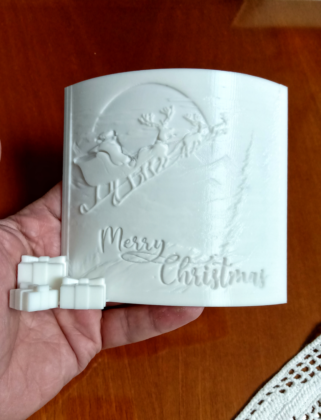Lithophane Merry Christmas - greeting card