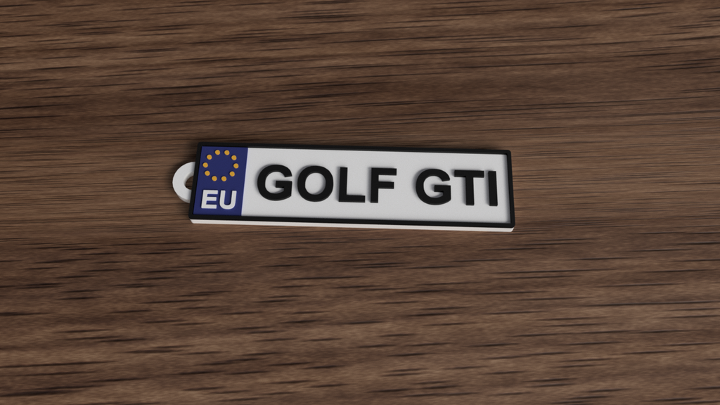 Customizable EU licence plate keychain