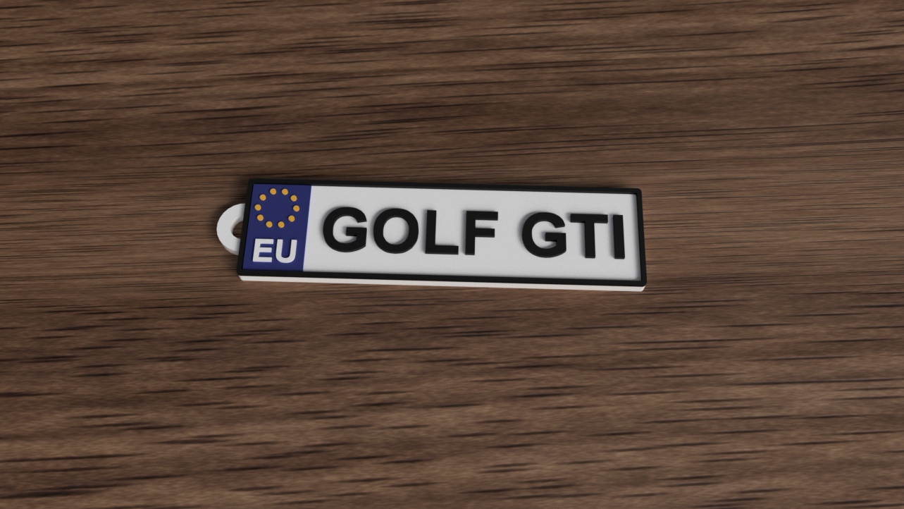 Customizable EU licence plate keychain