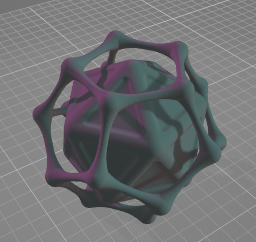 Dual Pair Dodecahedron cage Icosahedron core