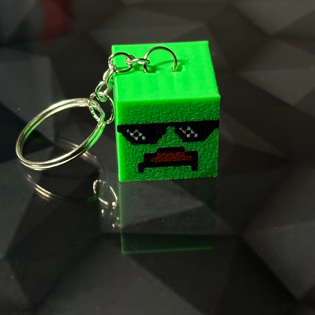 Zombie keychain from Unturned with swag glasses