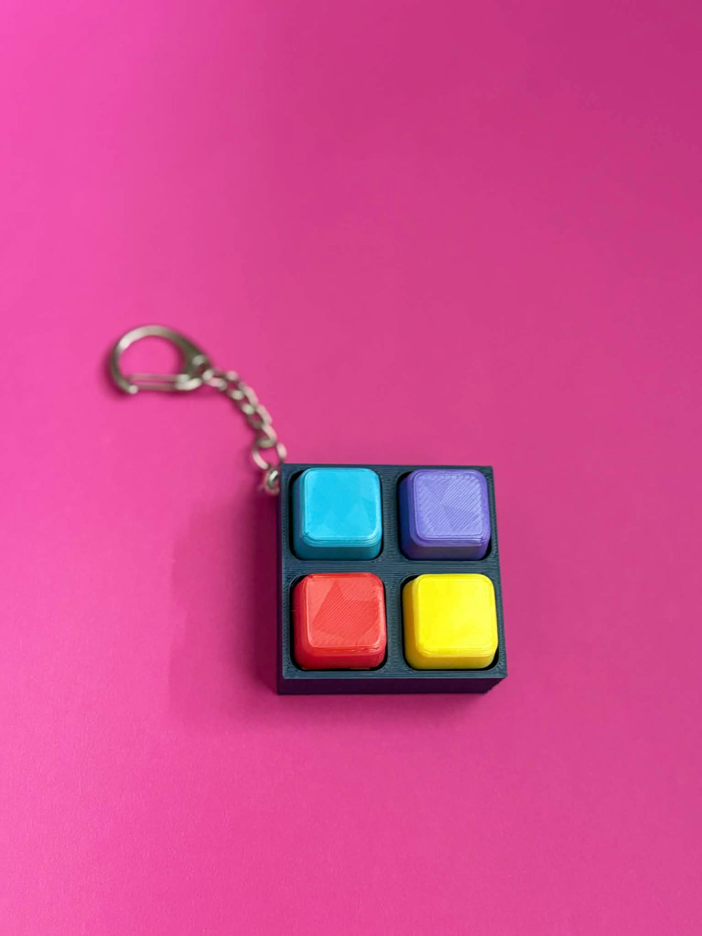 Mini Clicker Fidget Keychain – 4 Button Pocket Toy