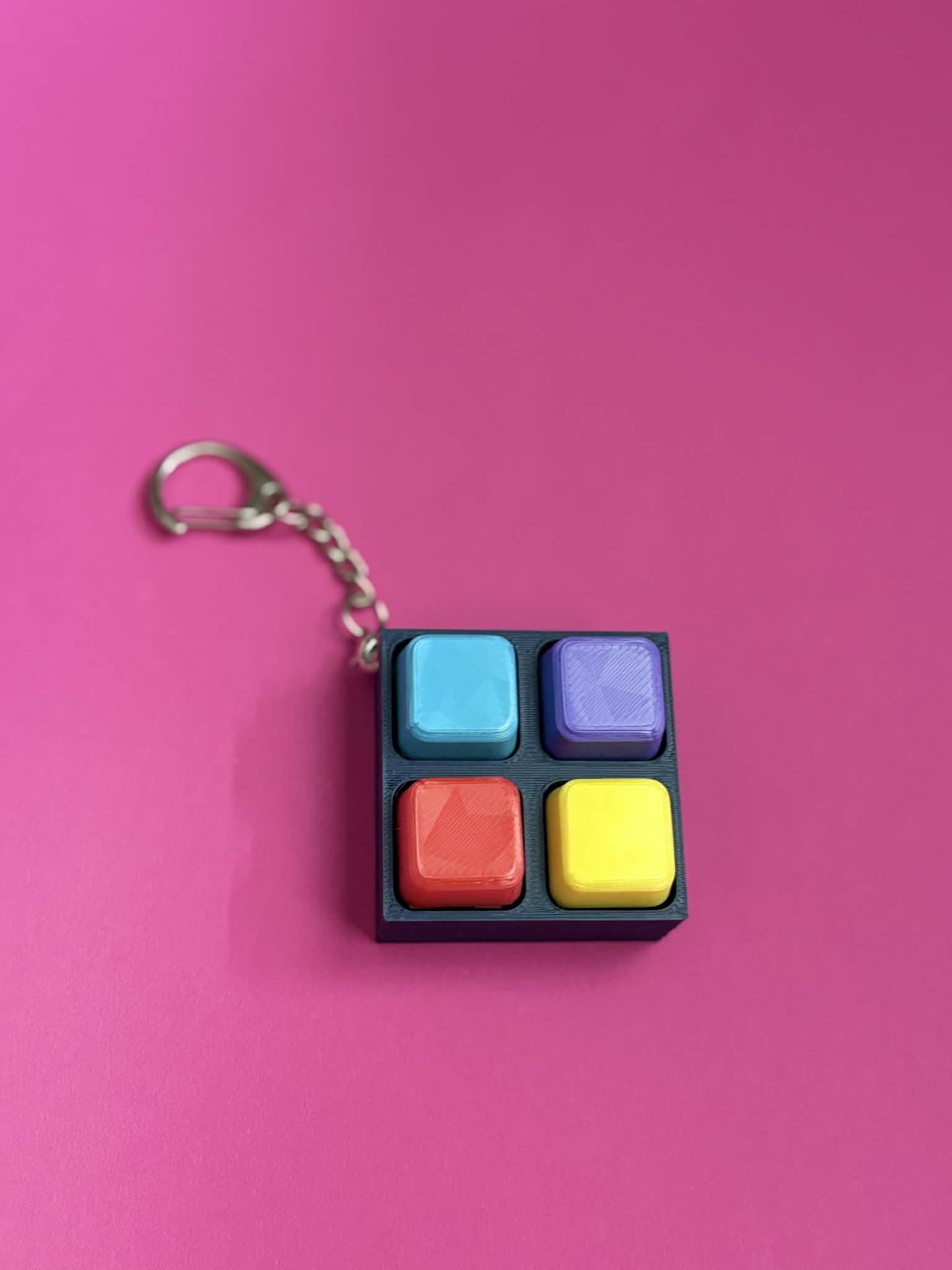 Mini Clicker Fidget Keychain – 4 Button Pocket Toy