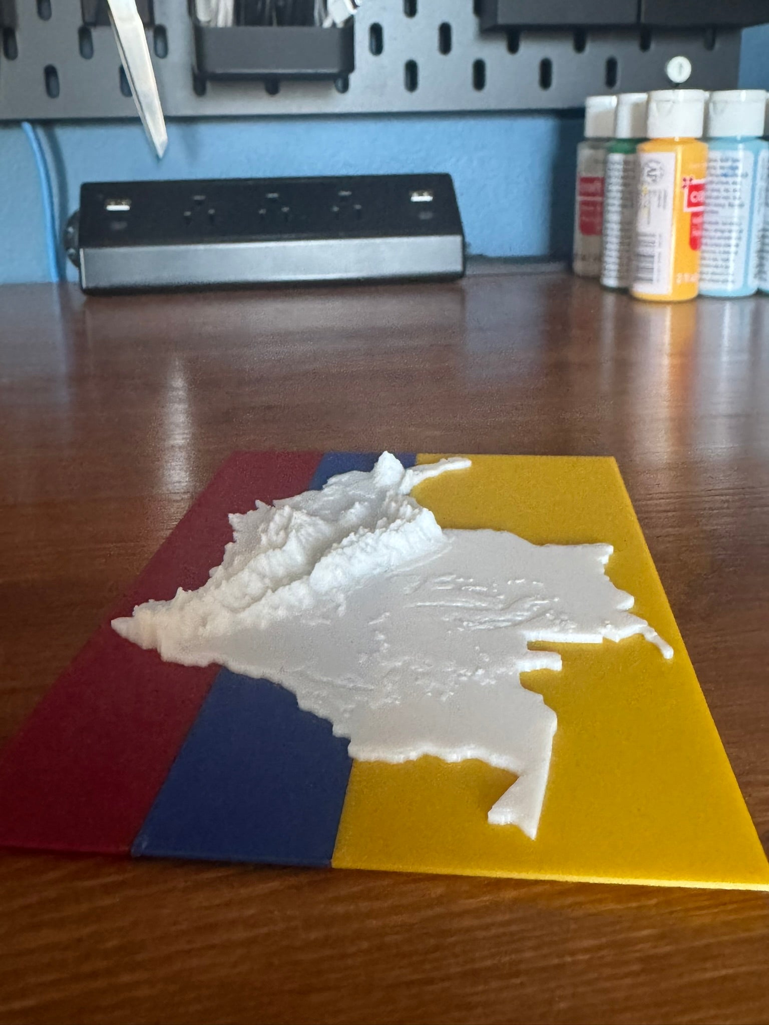 Topography Map - Colombia W/ Flag Background