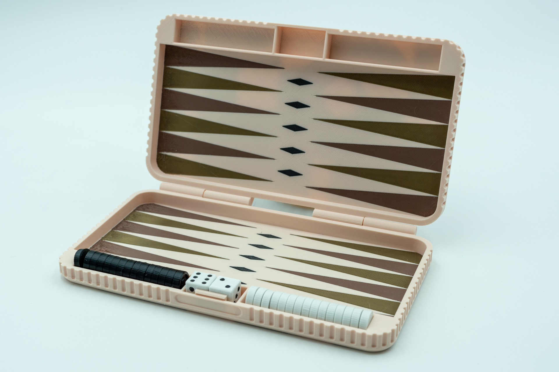 Backgammon decorative print in place