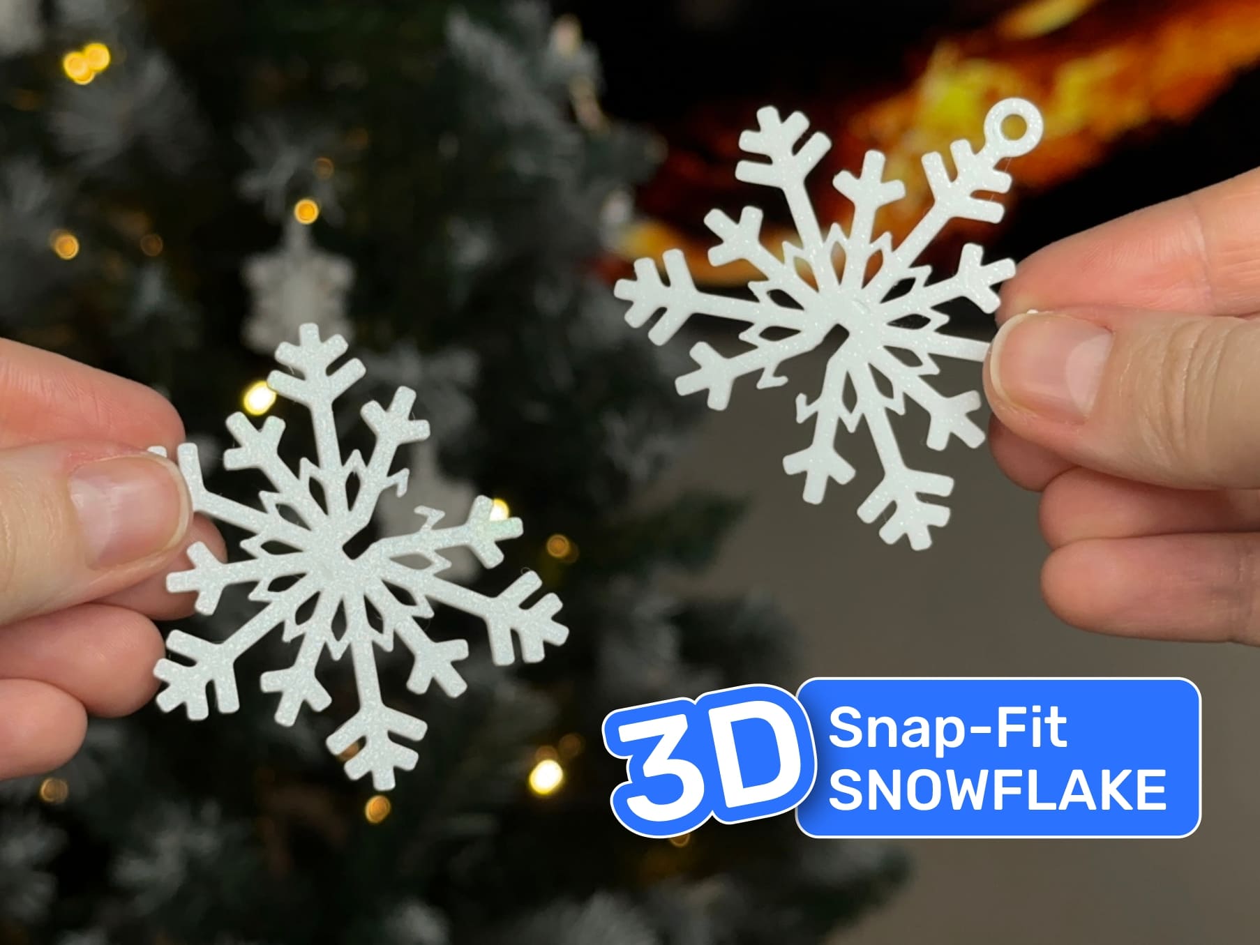 3D Snowflake Puzzle. Snap-Fit New Year's decor