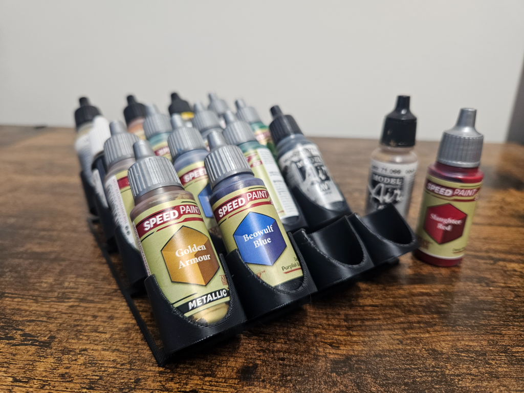 Low profile Model paint bottle holder