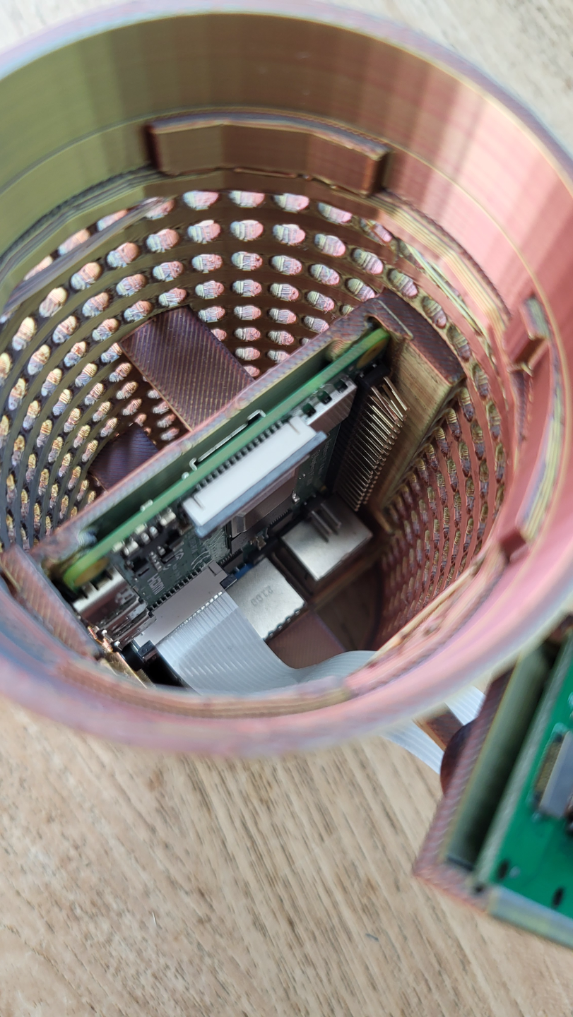 Raspberry Pi 4b Cylindrical Case with Camera Mount