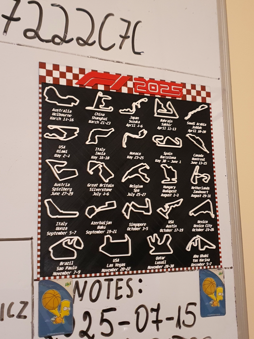 F1 2025 Calendar (Easy to print!)