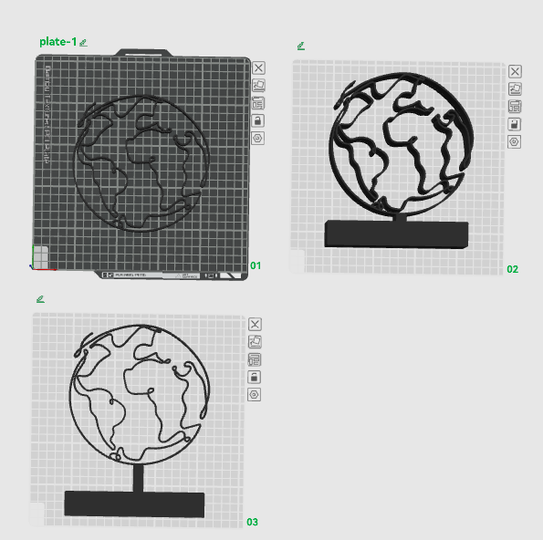 Linear Globe Map With Base