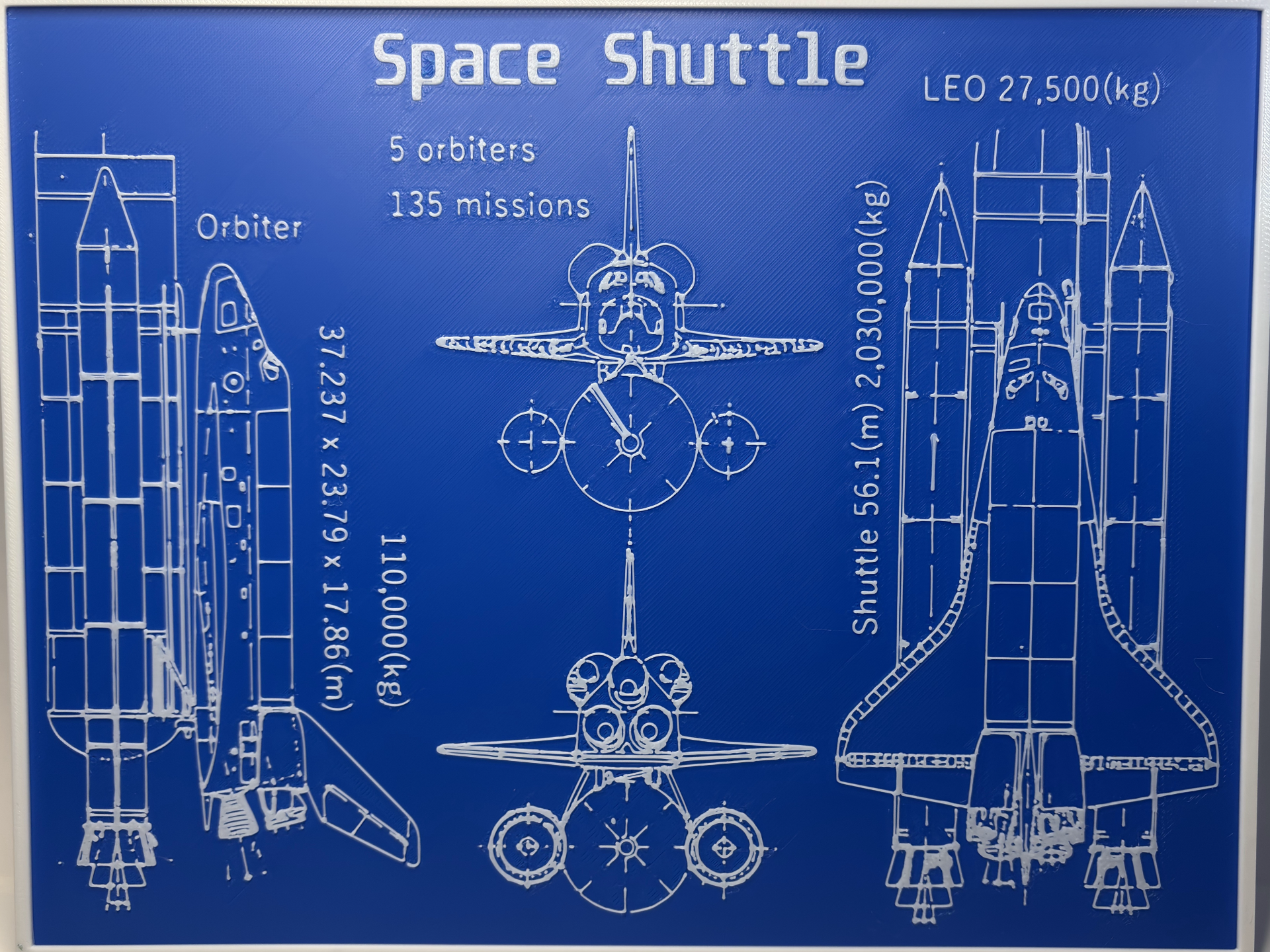 Space Shuttle - Blueprint - Technical Drawing