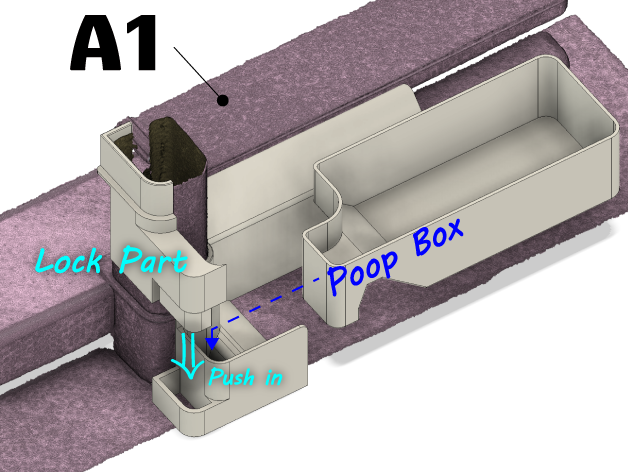 Detachable Poop Box For Bambu lab A1