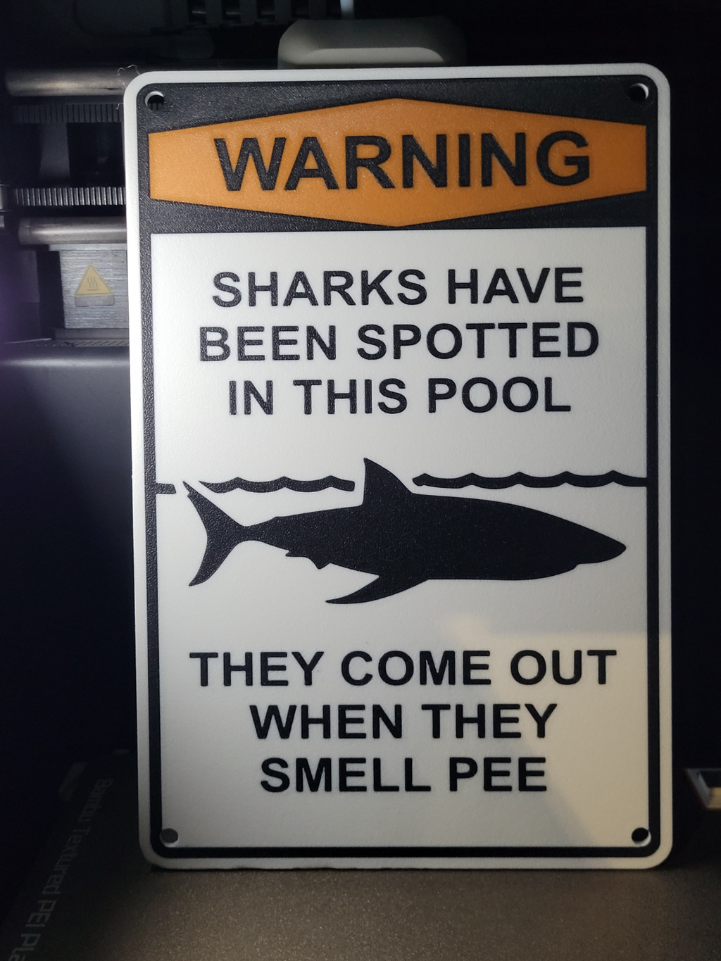 Swimming Pool Sign - Warning Pee Sharks....