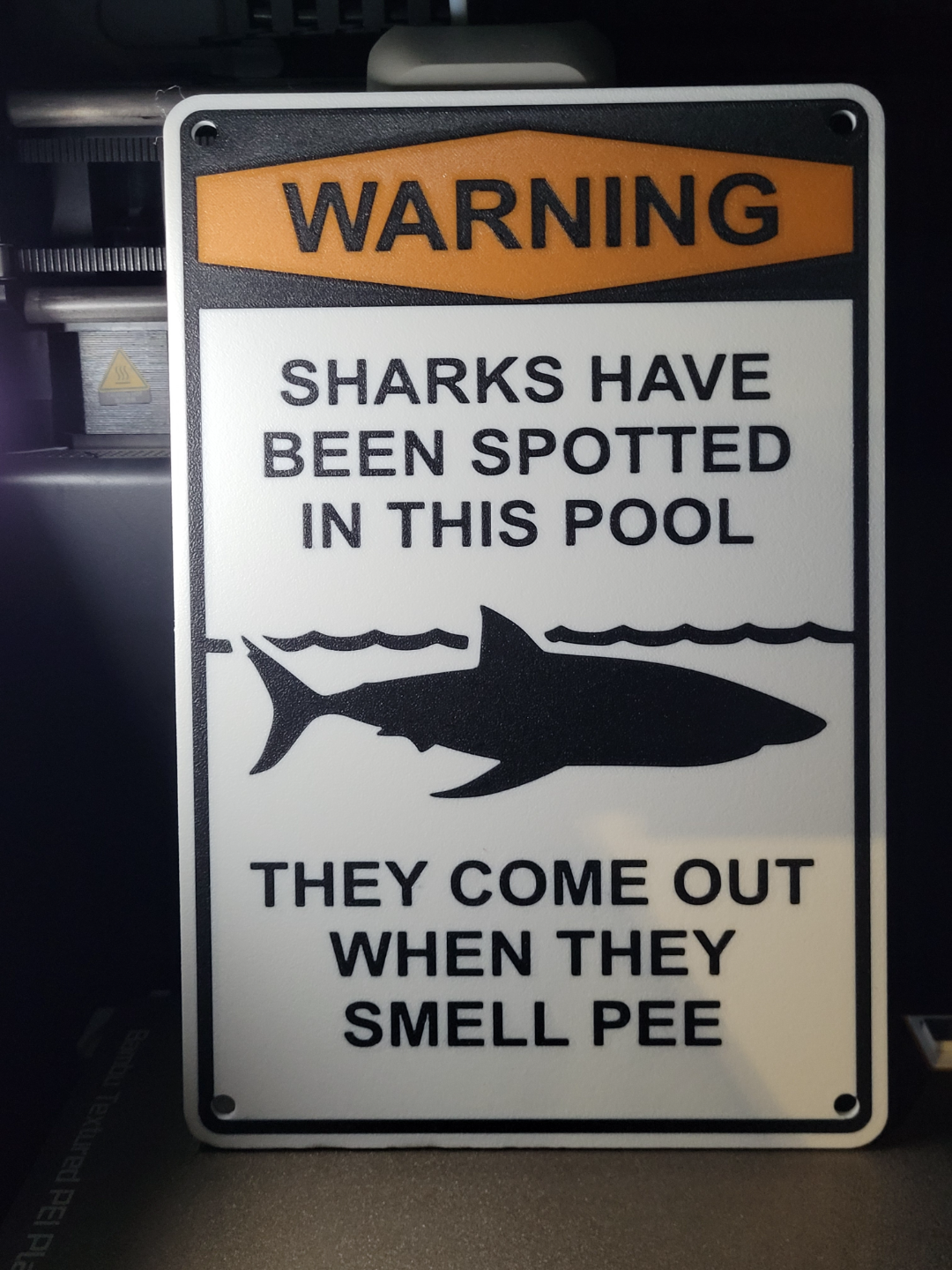 Swimming Pool Sign - Warning Pee Sharks....