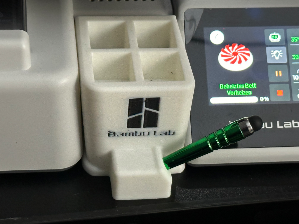 Precision Nozzle Container with Stylus upgrade for the Bambulab A1mini