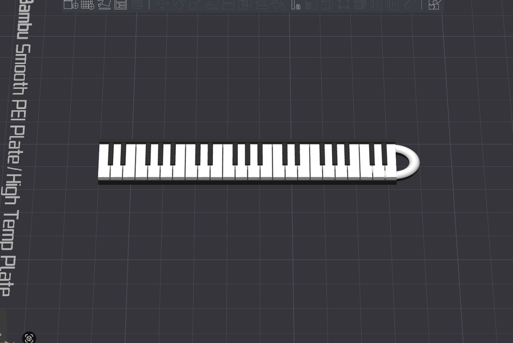 Piano keyboard keychain