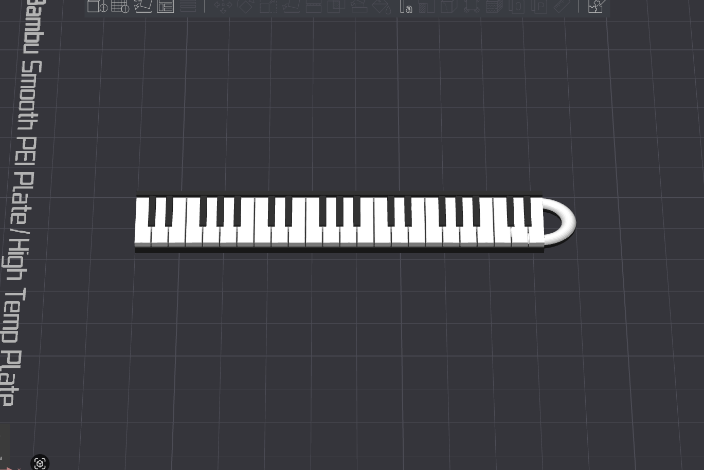 Piano keyboard keychain