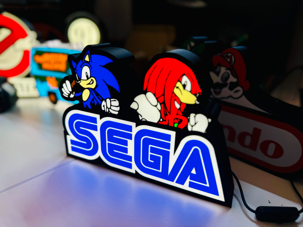 SEGA with Sonic and Knuckles Light Up Sign