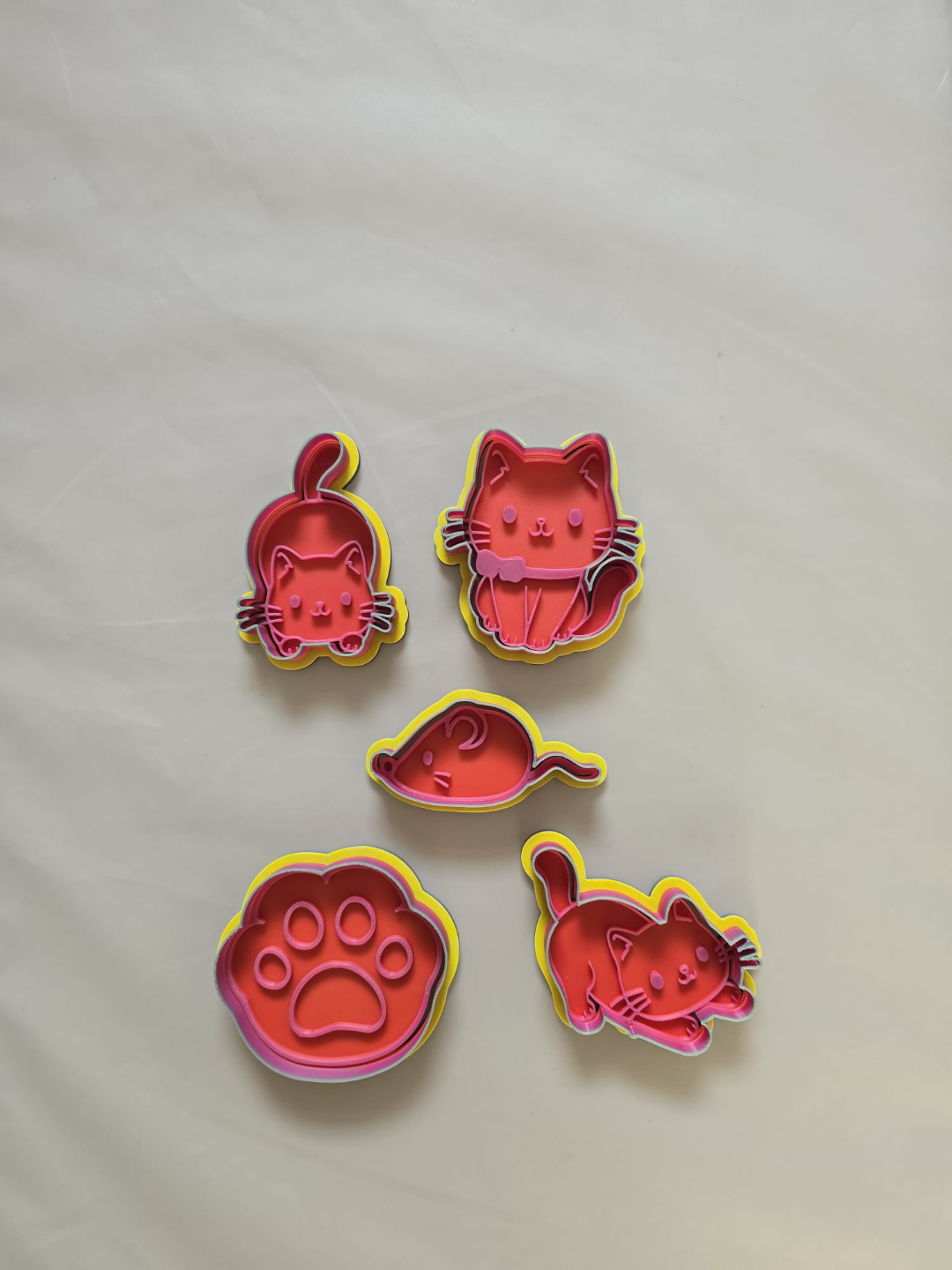 Cute Kawaii Cat Set Cookie Cutter Playdoh Clay 1