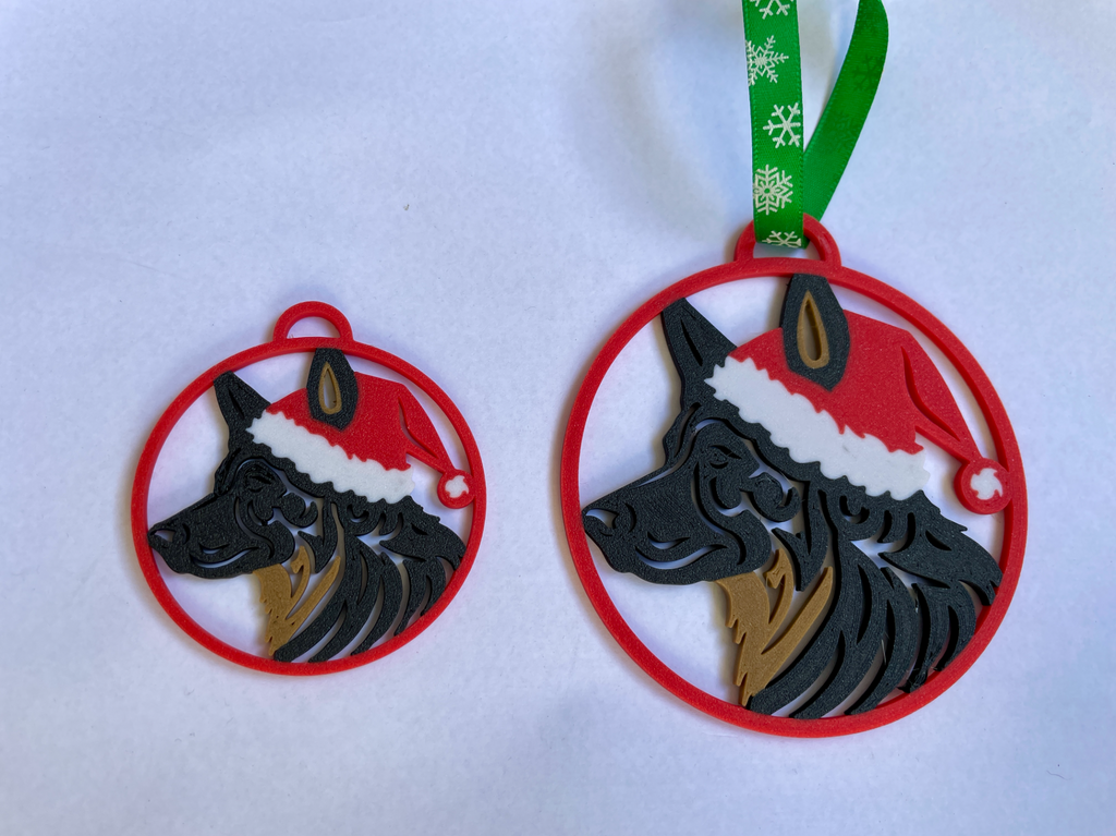 Santa Dog Christmas Ornament