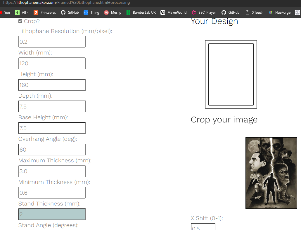 Universal Monsters Lithophane