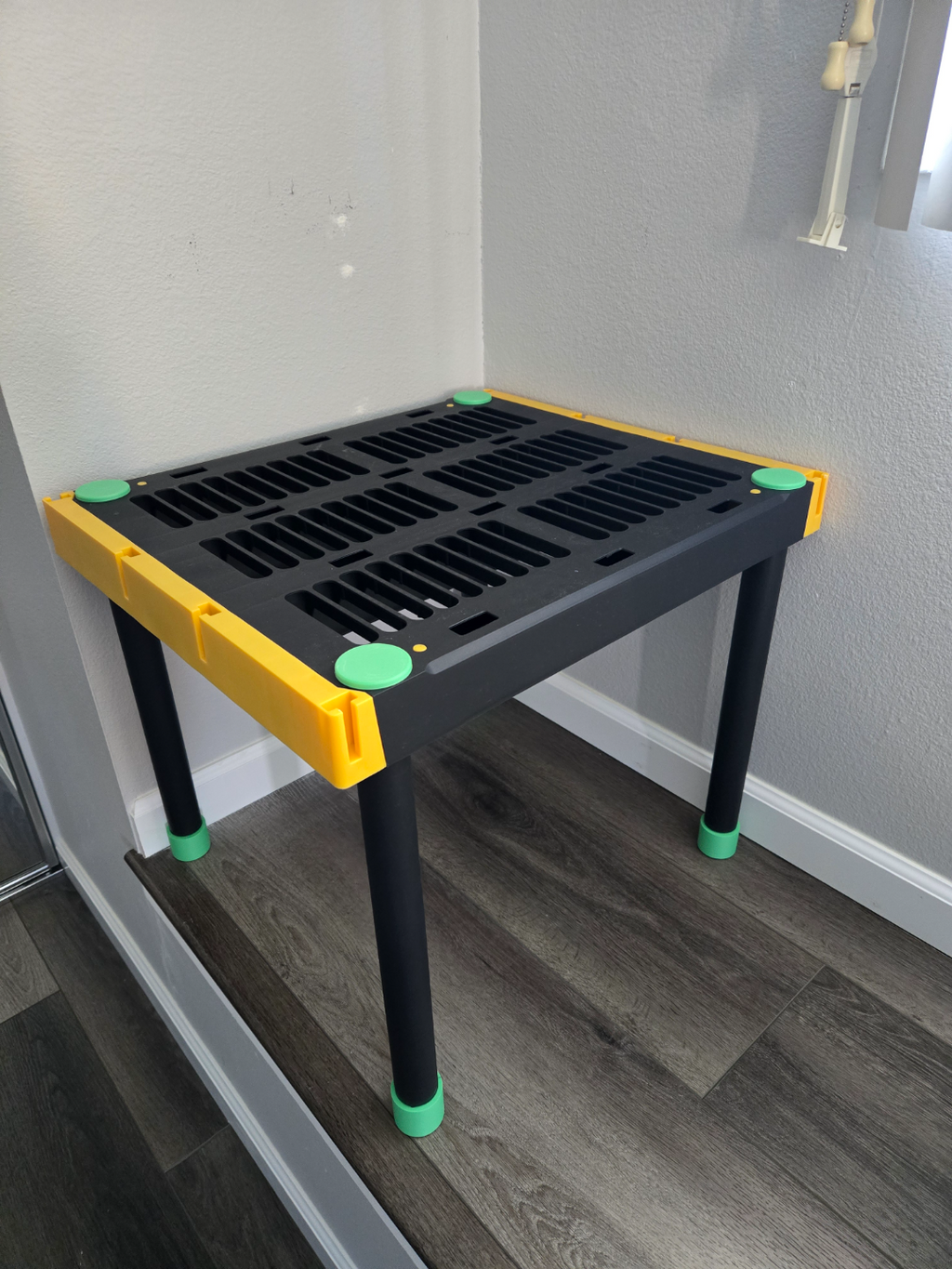Black & Yellow Plastic Shelf Base Foot and Buttons