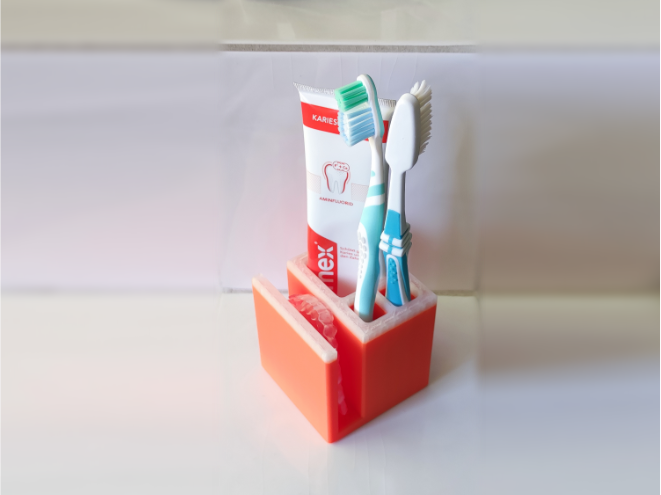 Toothbrush cube with braces holder