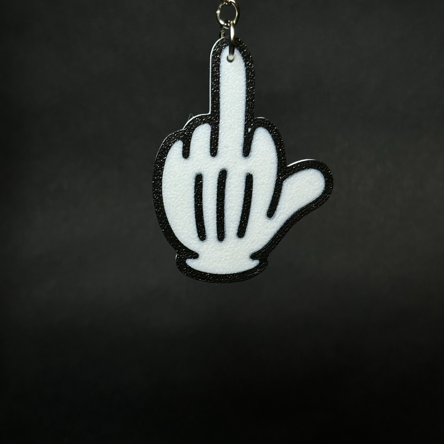 Micky mouse glove middle finger "FUCK YOU"keychain