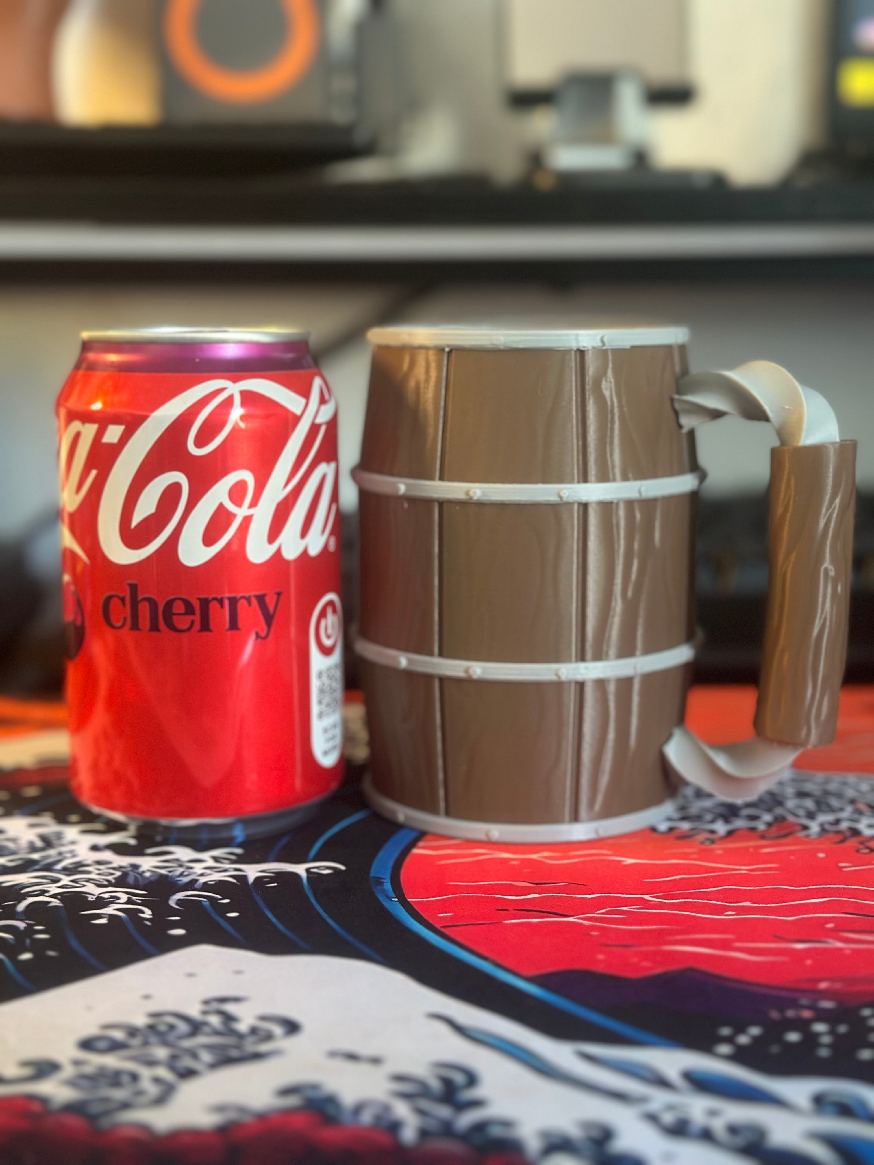 Handled Barrel Can Coozie with Texture - 330ml