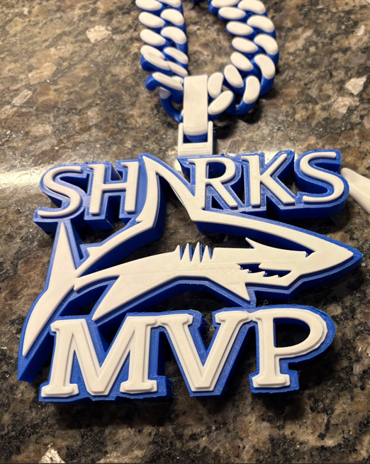 Sharks MVP Medal with Cuban Link Chain