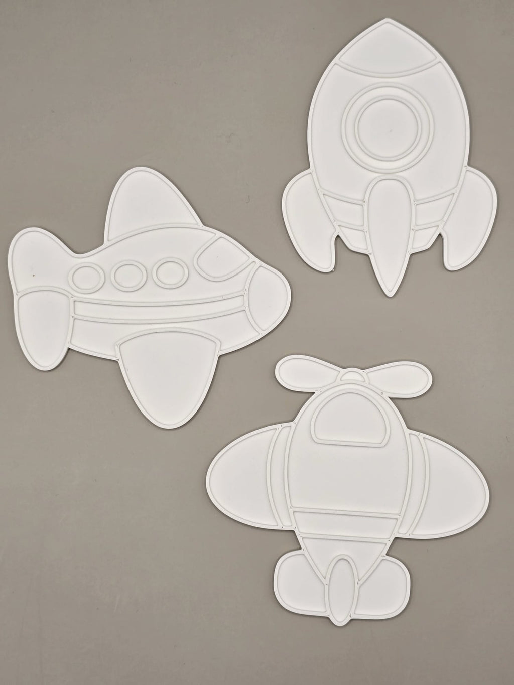 Plane Rocket Coloring Craft Panel Vehicle Set