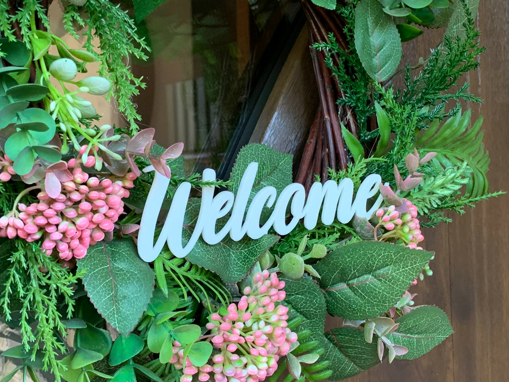 Inscription welcome sign