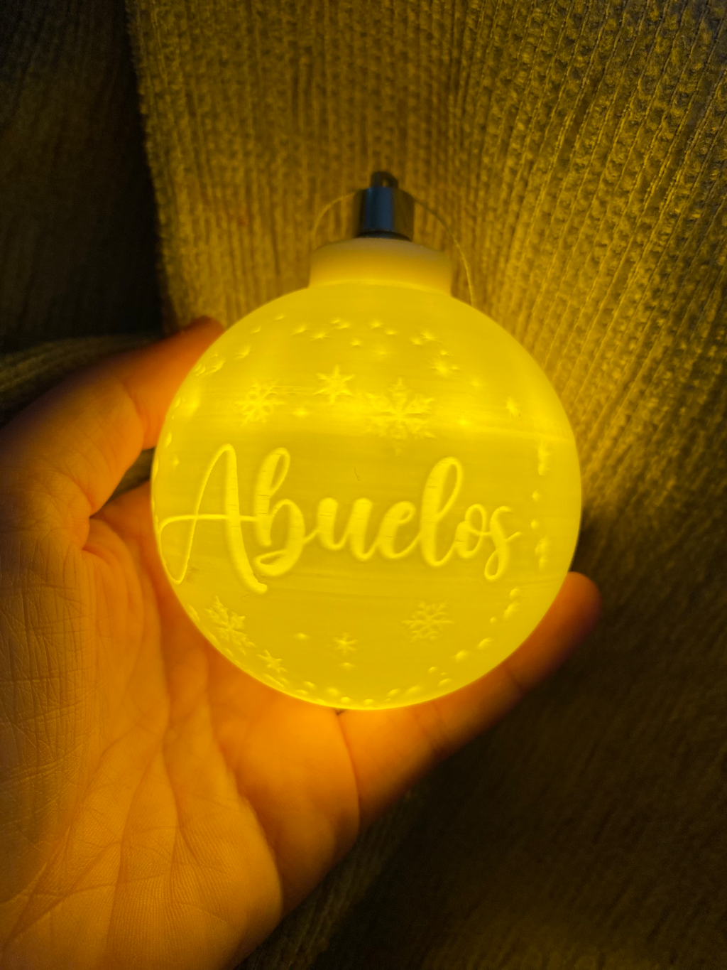 Bola árbol navidad abuelos litofania