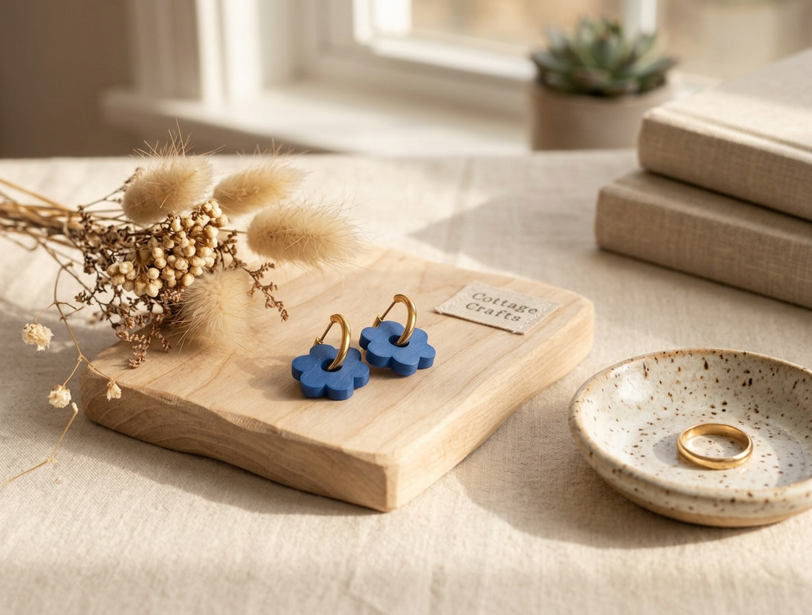 Flower hanger earring